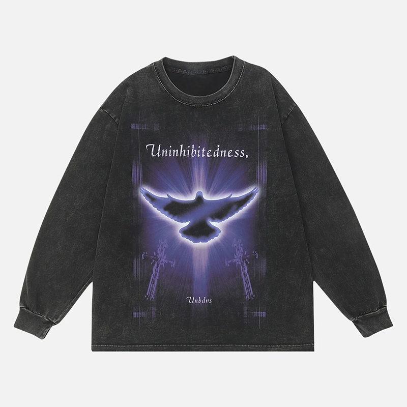 The Supermade Hip Hop Washed And Aged Long Sleeve T-Shirt