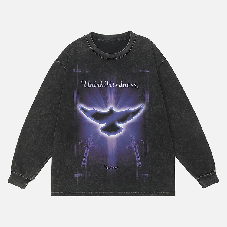 The Supermade Hip Hop Washed And Aged Long Sleeve T-Shirt