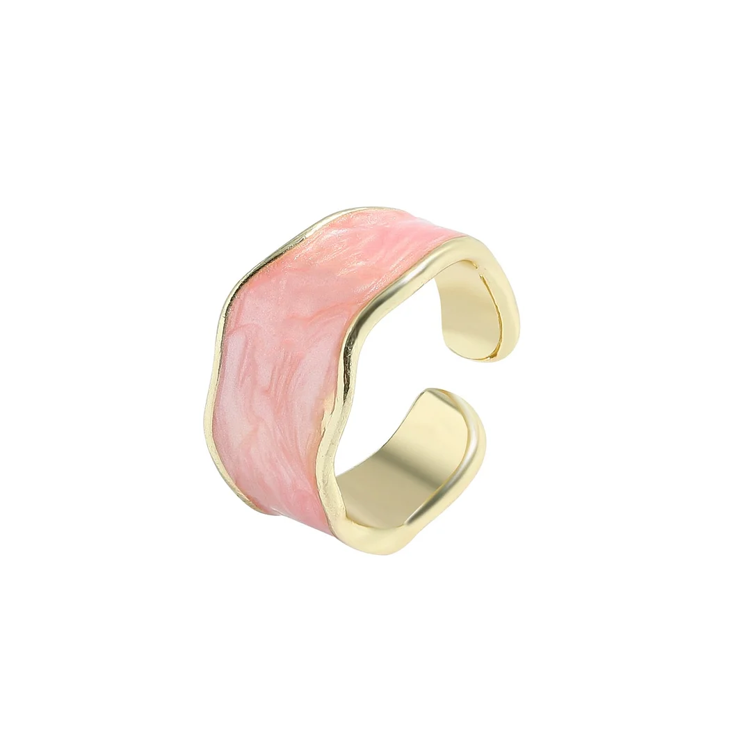 Dvacaman 2021 New INS Trendy Colorful Dripping oil Geometric Rings Candy Color Hand Painted Irregular Open Rings Female Jewelry
