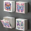 (US Local)Wall Mounted Butterfly DIY Diamond Painting Storage Box for Art Crafts