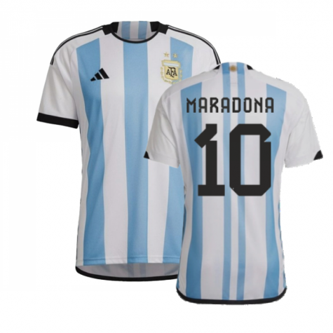Maillot Argentine Diego Maradona 10 Domicile Junior Coupe du monde 2022