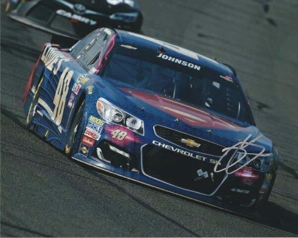 JIMMIE JOHNSON Signed Superman Car NASCAR 8 x 10 Photo Poster painting Autographed