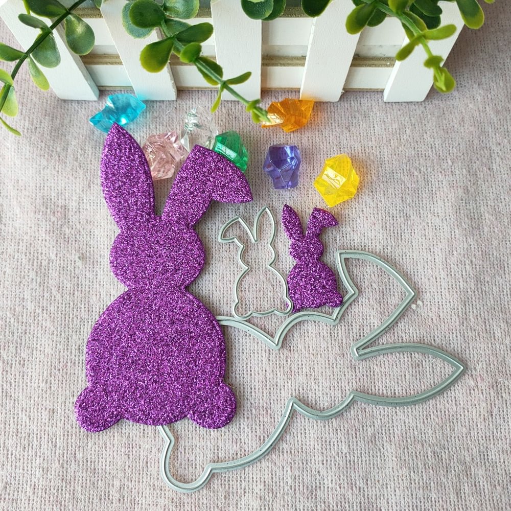 2Pcs New The Easter Bunny craft die metal cutting die scrapbook stamp carving paper card stamping die new DIY die