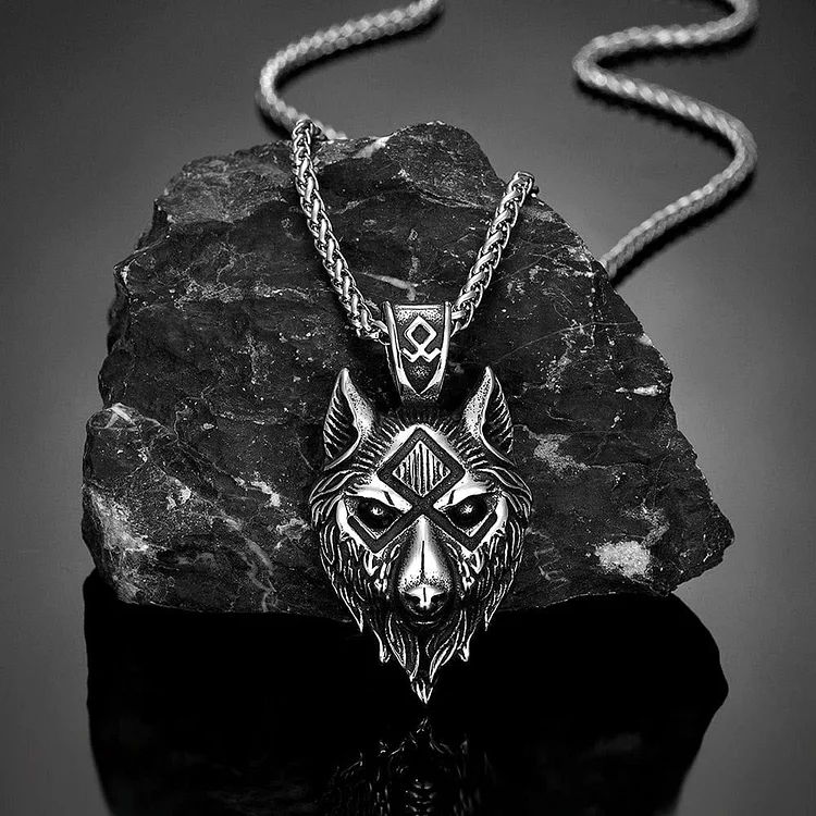 Coutureaura Viking Wolf Head - Fenrir Necklace
