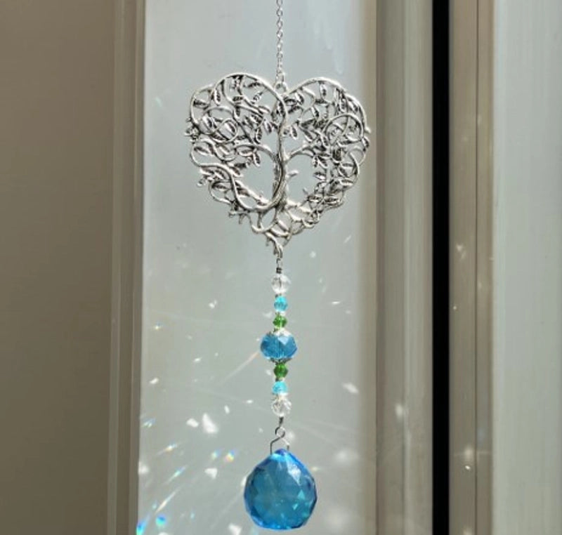 Christmas Vintage Style Minimalist Tree Heart Shape Artificial Crystal Wall Art