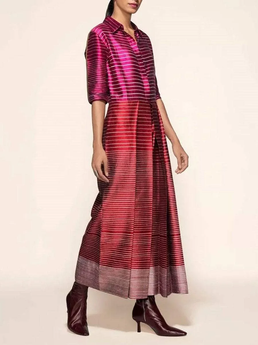 Elegant V-neck mid-sleeve printed jumpsuit