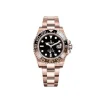Rolex GMT-Master II 40mm Root Beer Black Dial Oyster Bracelet 18k Rose Gold Watch 126715chnr-0001