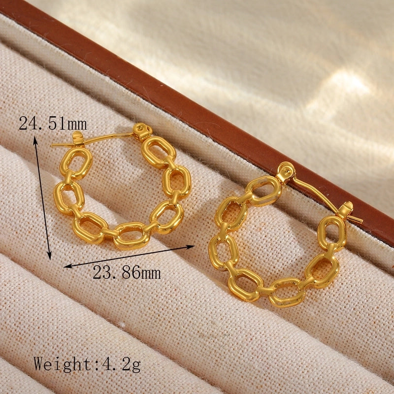 1 Pair Basic Minimalist Irregular Geometric Plating 304 Stainless Steel 18K Gold Plated Earrings