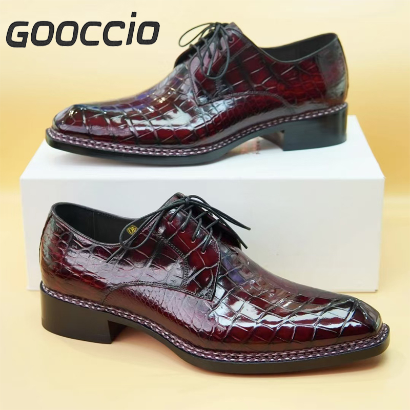 MY207 Crocodile Leather Dress Shoes/Derby Shoes For Men GOOCCIO   