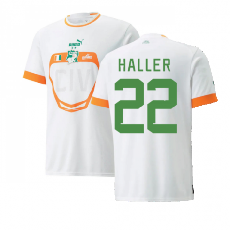 Ivory Coast Sébastien Haller 22 Away Shirt Kit 2022-2023