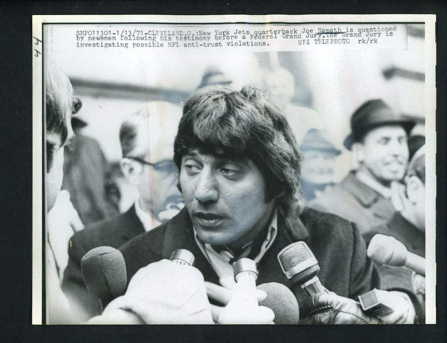 Joe Namath testifies on NFL anti-trust violations 1971 Press Photo Poster painting NY Jets