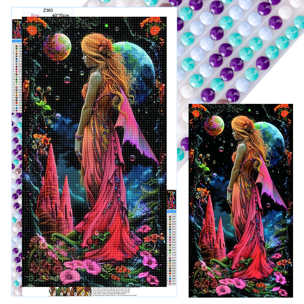 Dark Girl 40*70cm(canvas) full round drill diamond painting