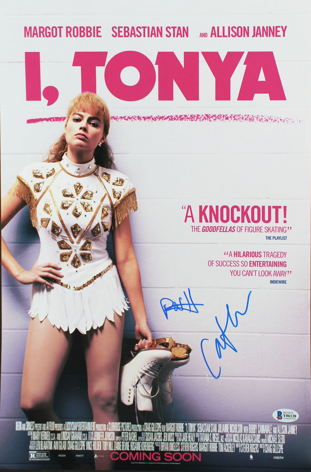 I, Tonya Paul Walter Hauser & Caitlin Carver Signed 12x18 Photo Poster painting BAS #Y06138