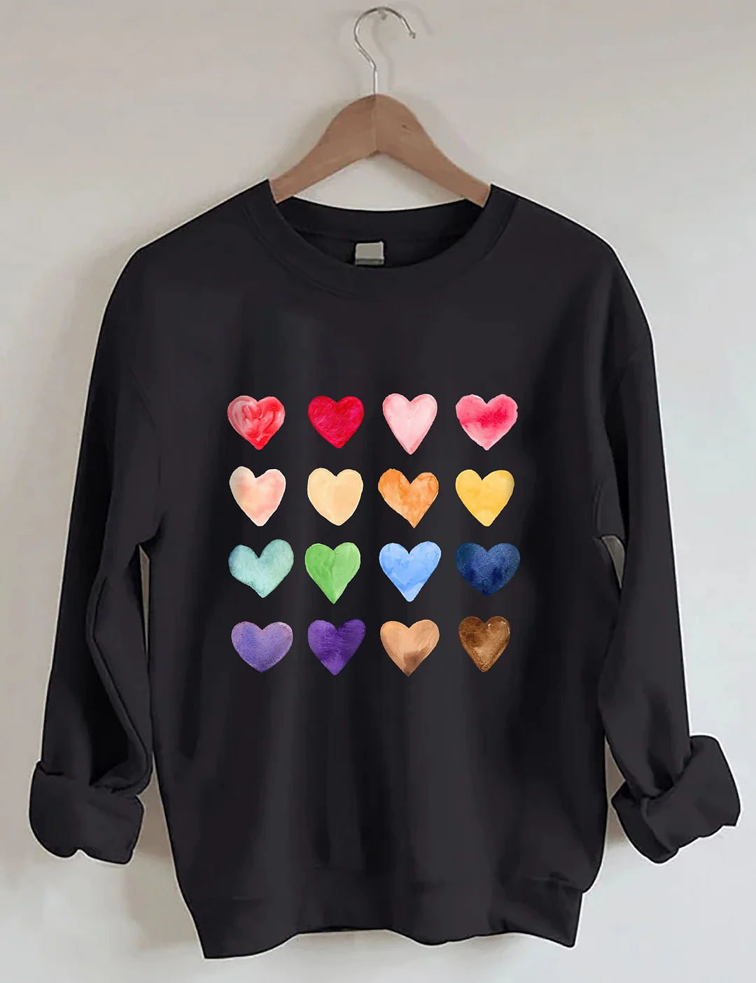 Watercolor Hearts Valentine's Day Sweatshirt
