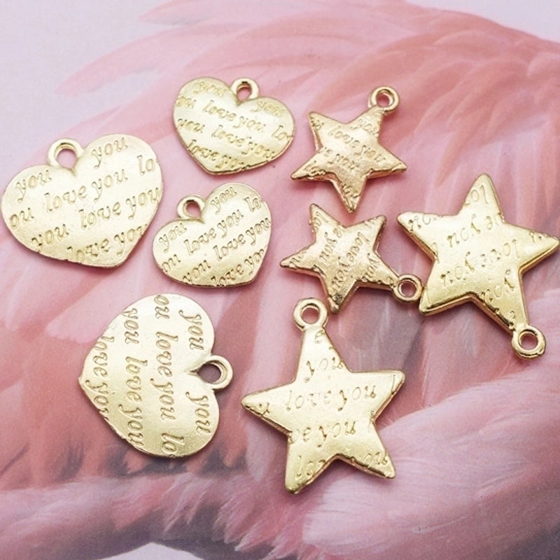 10 Pcs/package Minimalist Love Star Heart Shape Alloy Plating Jewelry Accessories