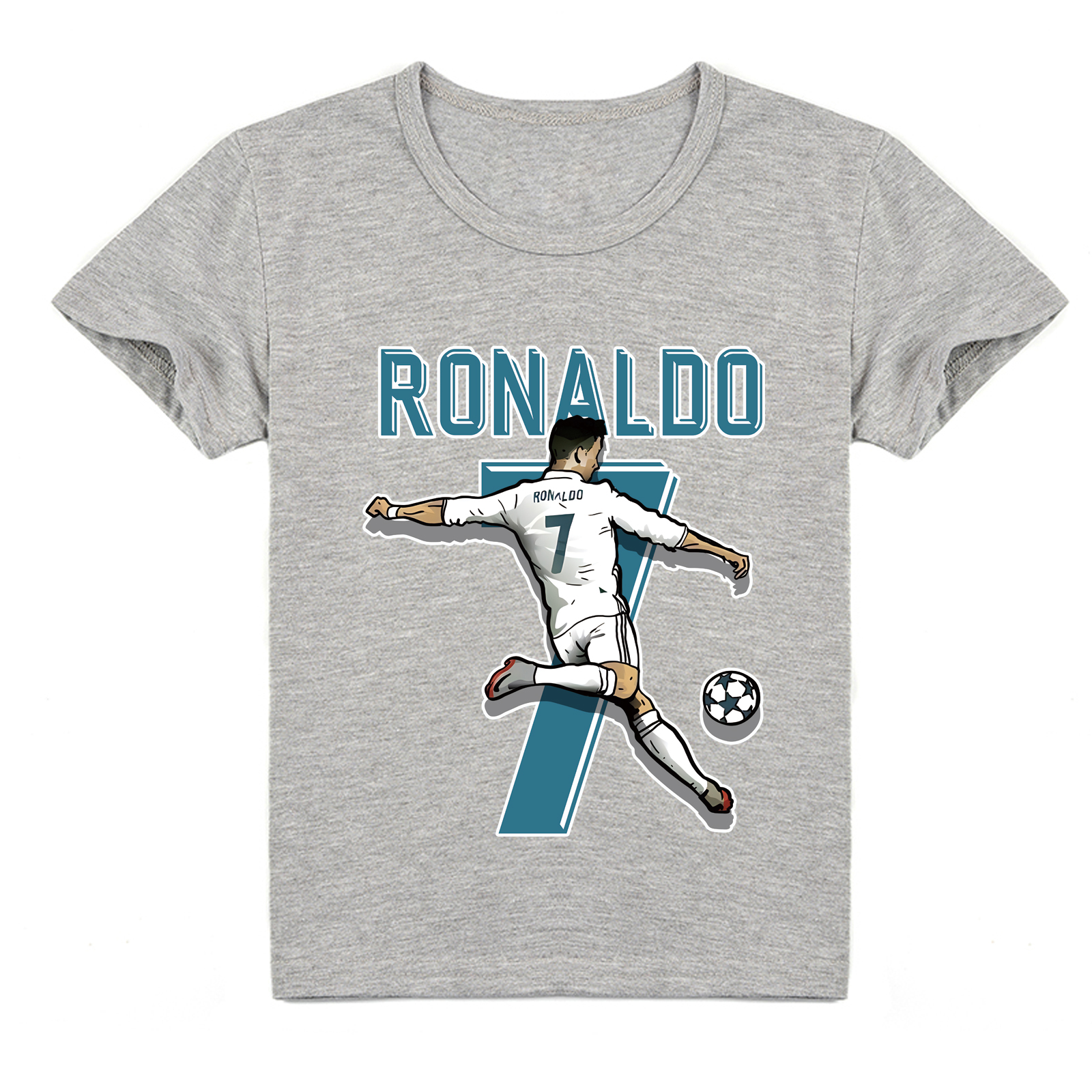 Mayoulove Unisex Cristiano Ronaldo Short Sleeve T-Shirt for Kids - Cool Soccer Gift for Boys  Girls, Trendy Style-Mayoulove