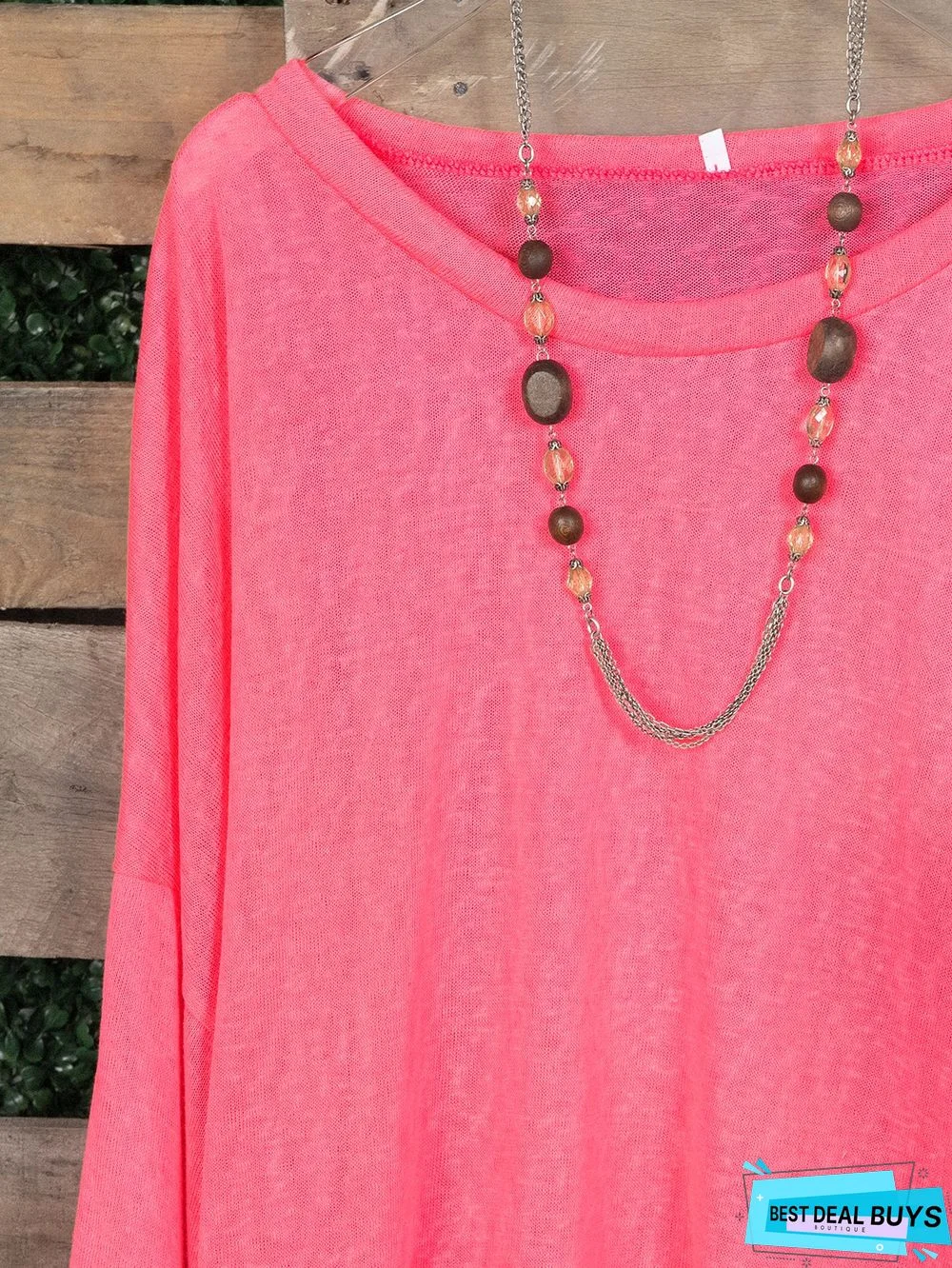 Woman Asymmetric Long Sleeve Casual Plain Casual Top