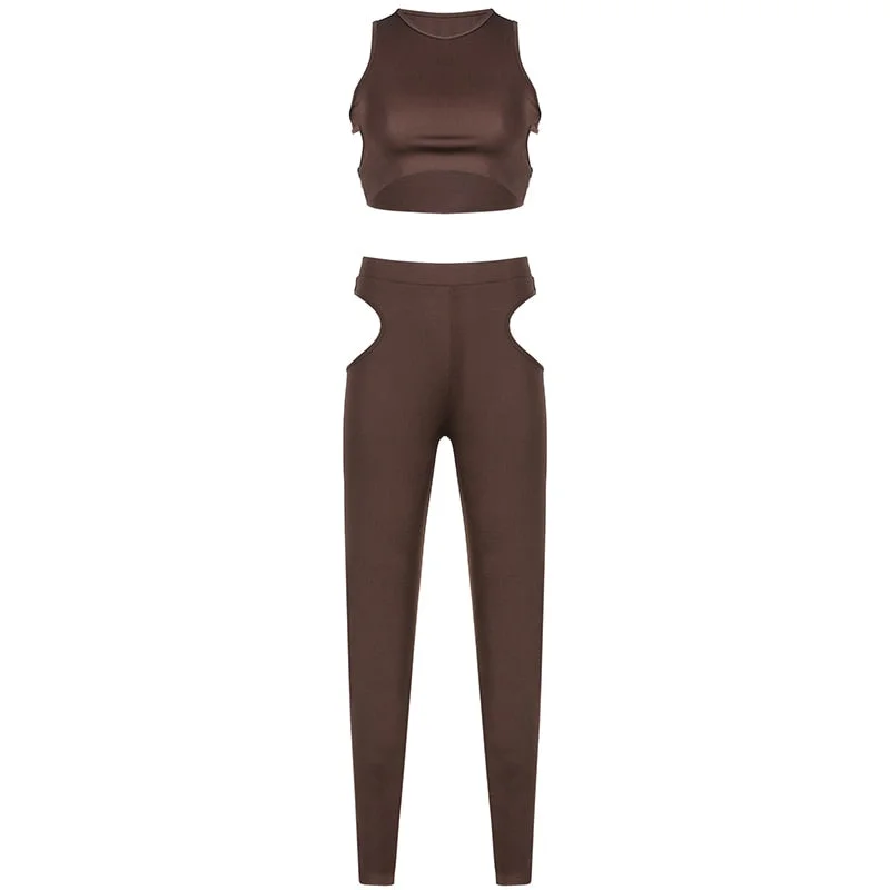 BIIKPIIK Women Skinny 2 Piece Sets Casual Lounge Wear Elegant Solid White Female Suits Basic Sportwear All-Match Tracksuits