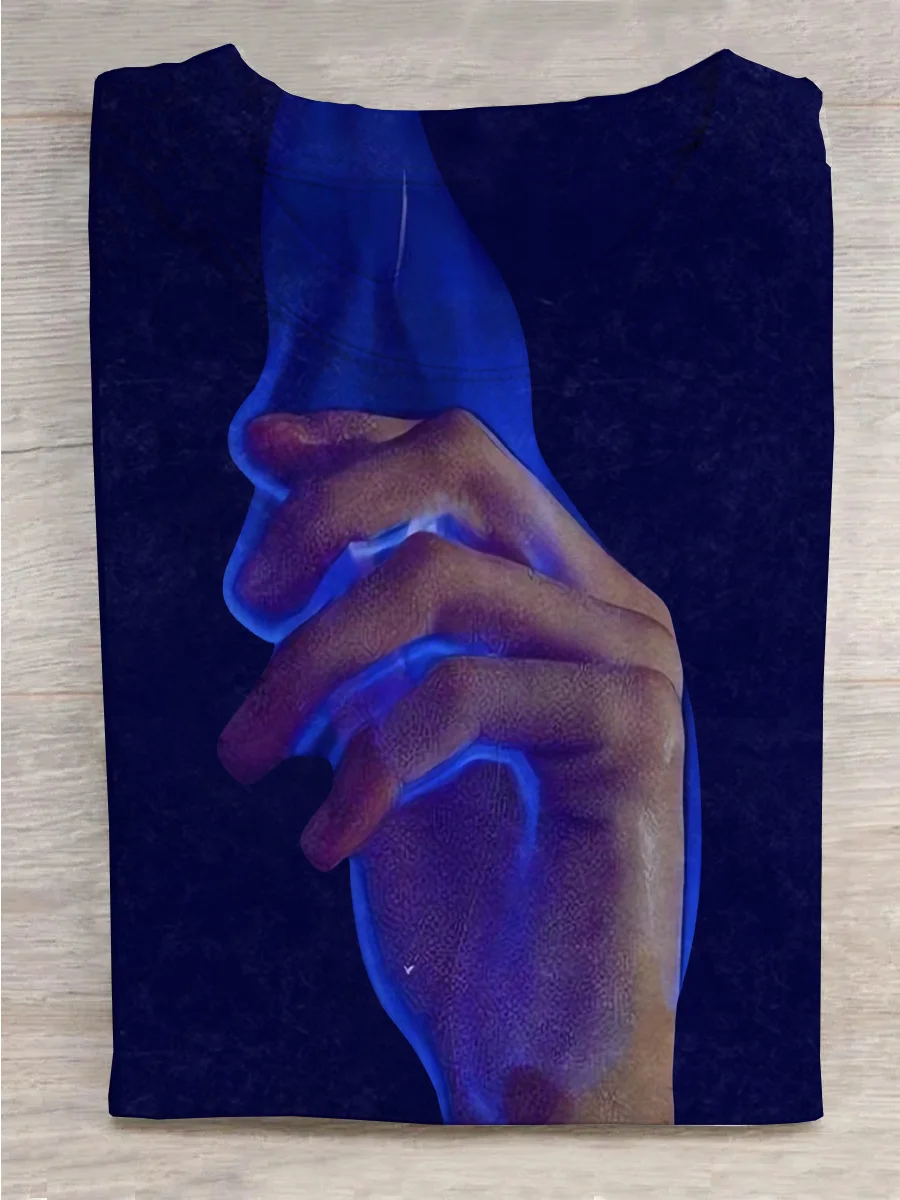 Blue Fire Hand T-shirt Eagerlys