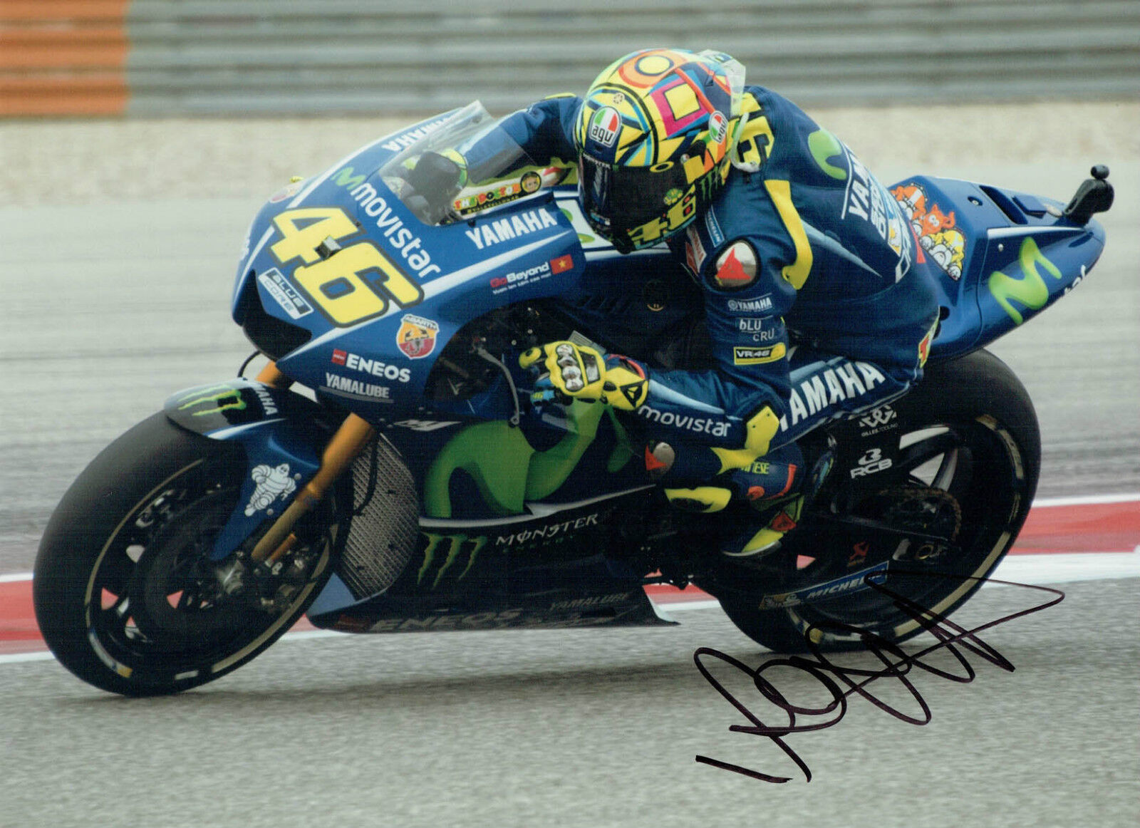 VALENTINO ROSSI Autograph 2017 SIGNED 16x12 Yamaha Photo Poster painting B AFTAL COA The Doctor