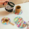 (US Local)[Upgrade]4Pcs Acrylic Special Shape Flower DIY Waterproof Diamond Painting Coaster