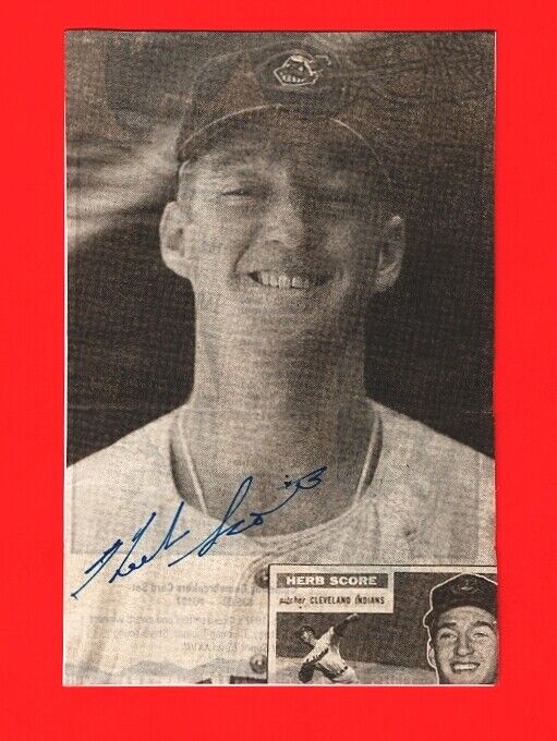 HERB SCORE-CLEVELAND INDIANS AUTOGRAPHED 4X6 VINTAGE MAGAZINE Photo Poster painting-d.2008