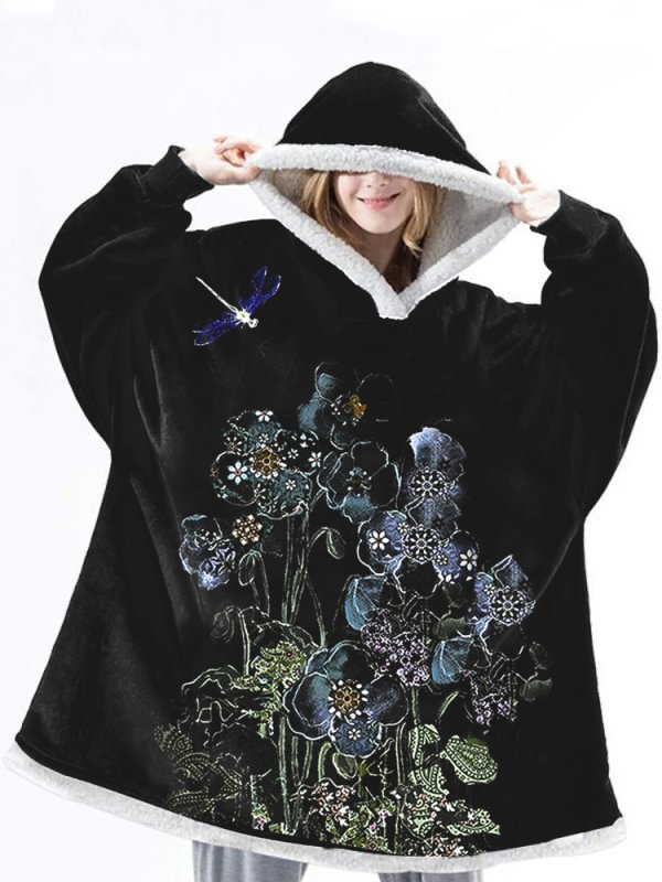 Casual flower printed lazy sweater blanket