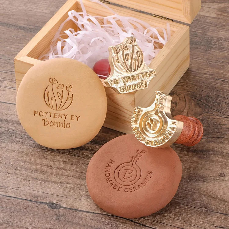 Personalized Pottery Stamp Christmas Gift Clay signature Custom With Your Design, Letter Ceramic Stamps for Pottery Clay to Create Unique Imprints, Clay Potters Lovers Gifts, Polymer Clay Tools 