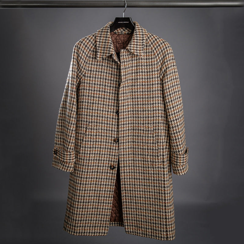 Houndstooth Balmacaan Coat