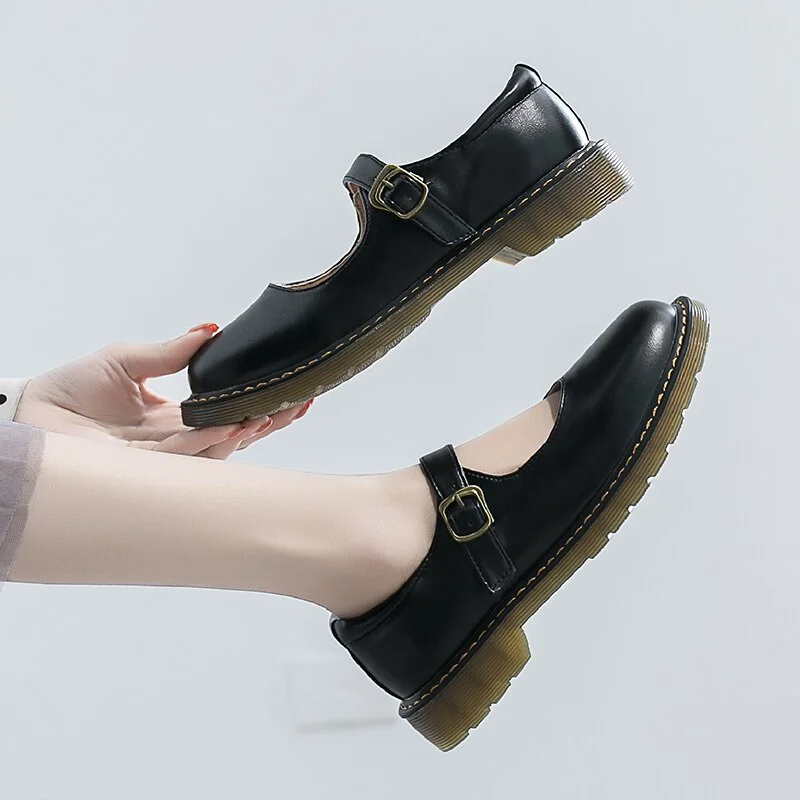 Qengg Student Lolita Shoes Woman Platform Mary Janes shoes Buckle Strap Cute Cosplay Uniform Woman Shoes Zapatos De Mujer