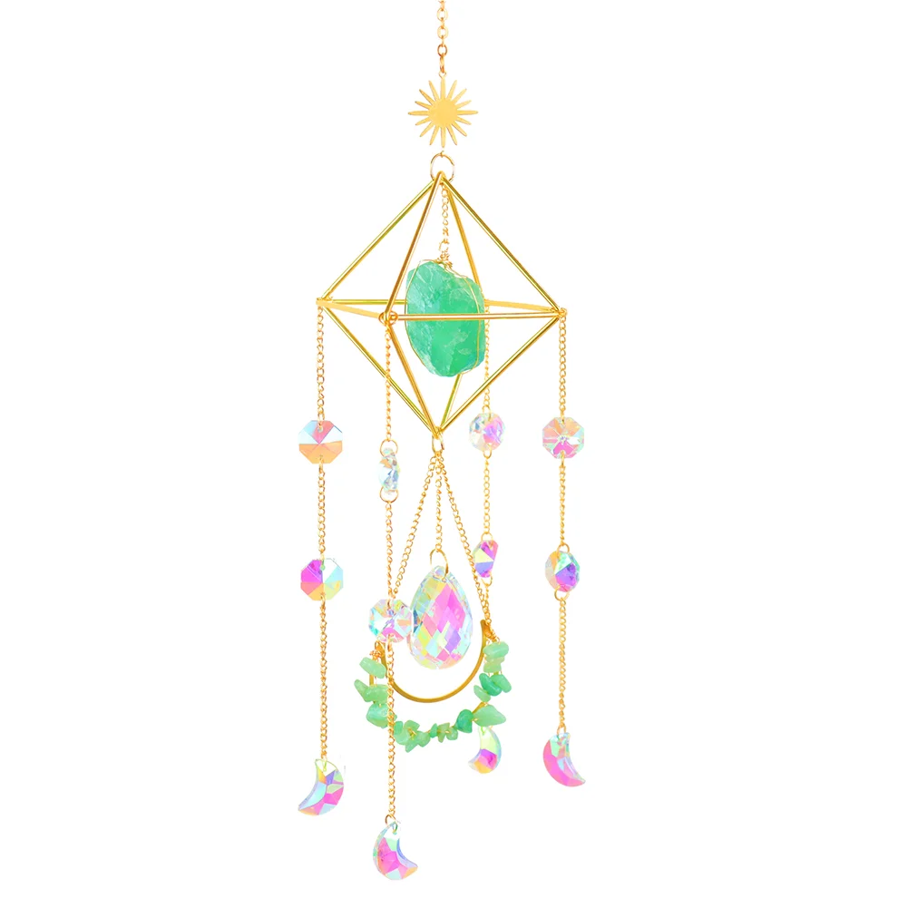 Crystal Light Catchers Wind Chime Sunlight Trap Windchimes Jewelry (Green)