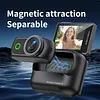 Compact Panoramic Action Camera Anti-Shake WiFi Mini Sports Camera 2.0in Flip Screen with Magnetic Neck Strap for First-person View Shooting