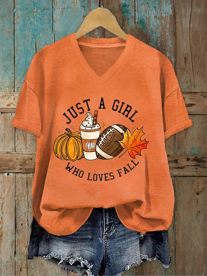 Women's Just A Girl Who Loves Fall T-Shirt