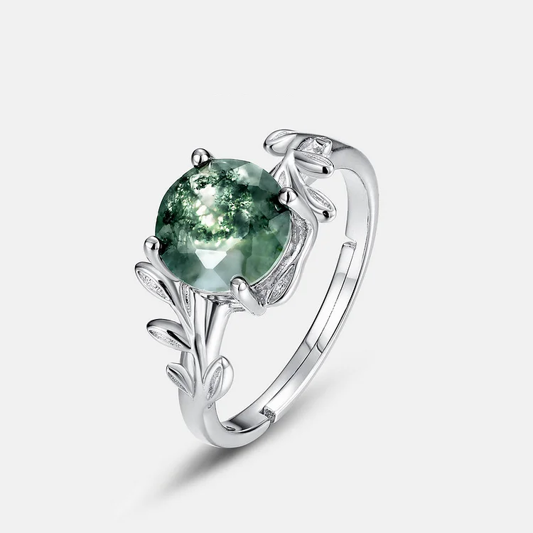 Green Moss Ring Aquatic Agate Engagement Ring