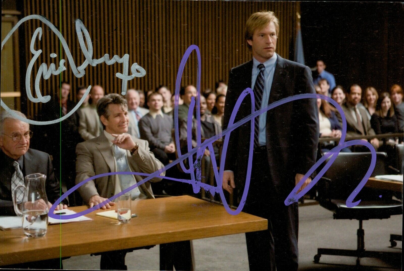 Eric Roberts & Aaron Eckhart Signed 6x4 Photo Poster painting The Dark Knight Autograph + COA