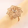 Golden Silver Flower Catering Napkin Ring