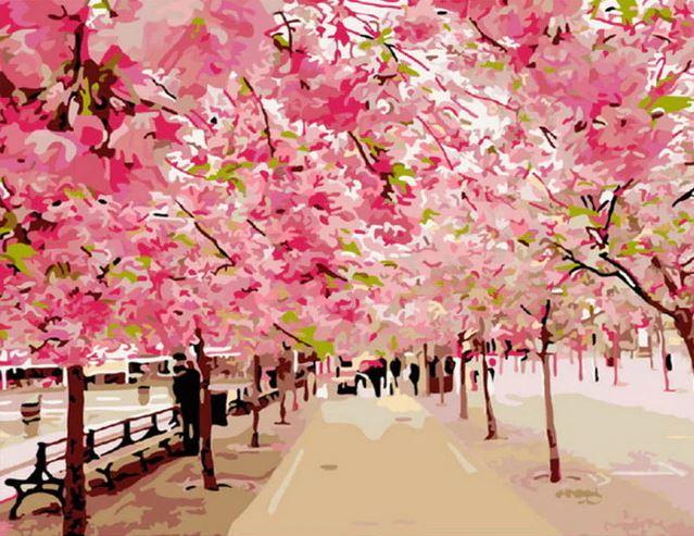 

The cherry blossom Trees – Paint By Numbers - 40*50CM, 501 Original