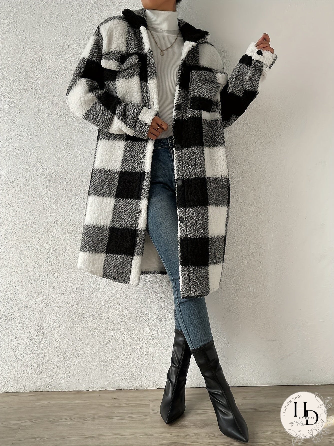 Winter Plaid Sherpa Jacket