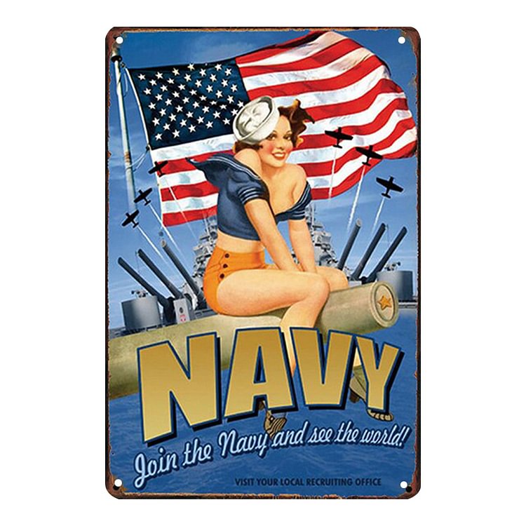 Sexy Navy Girl - Vintage Tin Signs/Wooden Signs - 8*12Inch/12*16Inch