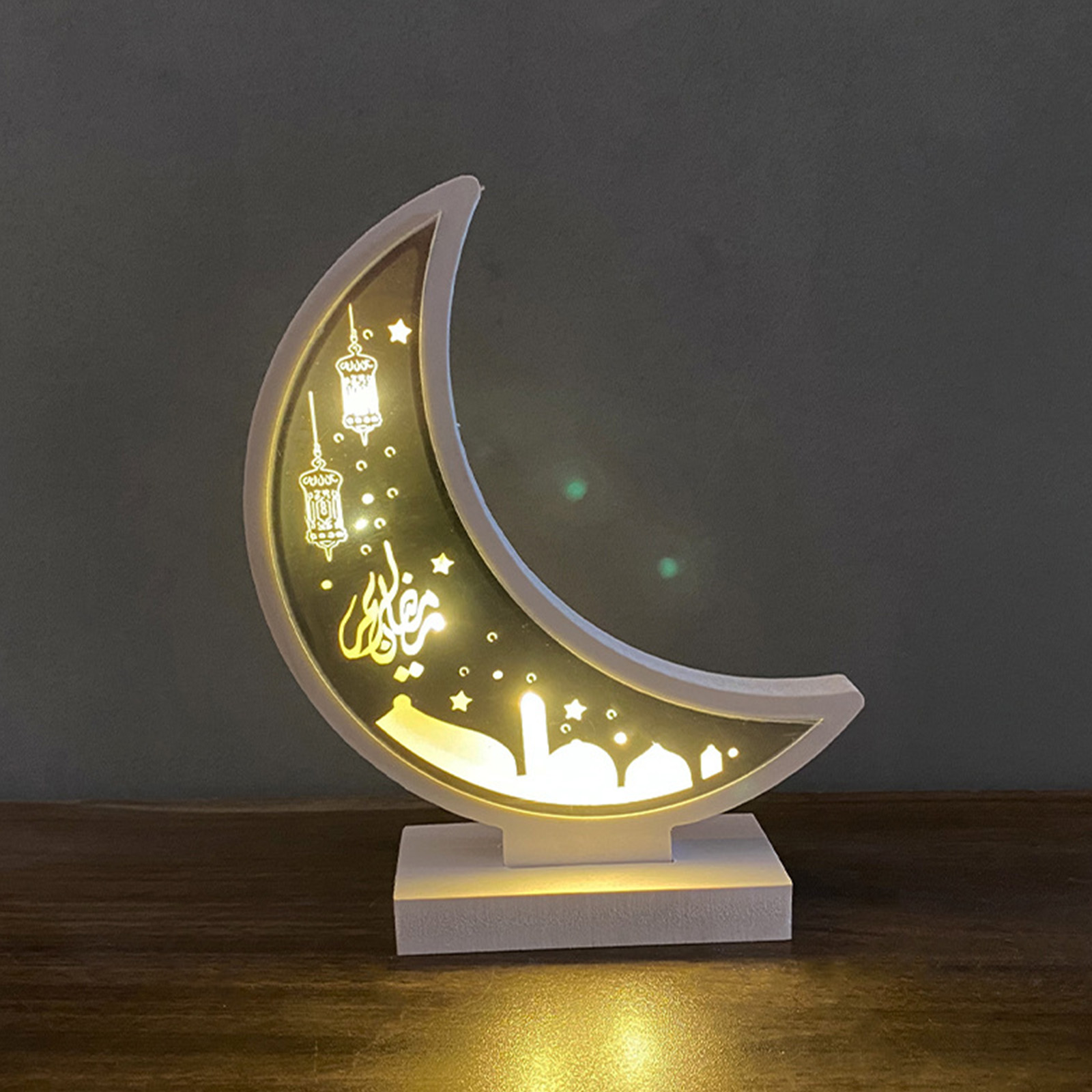 

Wooden Ramadan Mubarak Moon Muslim-Curtain String Night Light, Trumpet, 501 Original