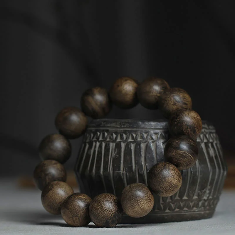 Nine Points Sinking Water Vietnam Hoi An Agarwood Peace Strength Beads Bracelet