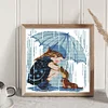 Girl And Dog-14CT Stamped Cross Stitch 29*30cm/11.42*11.81in