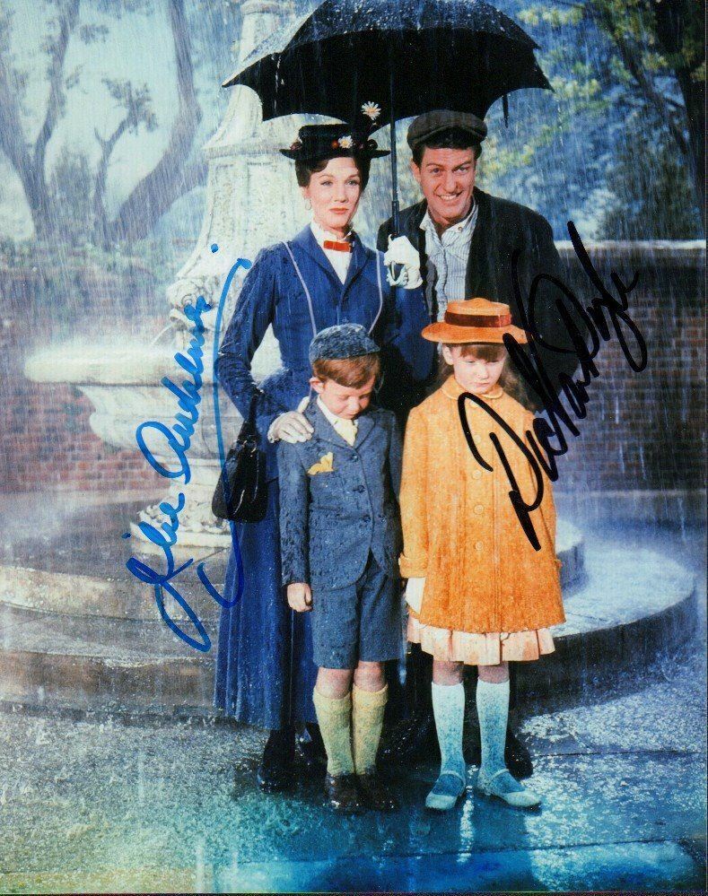 JULIE ANDREWS & DICK VAN DYKE Signed 'Mary Poppins' Photo Poster paintinggraph Actors - preprint