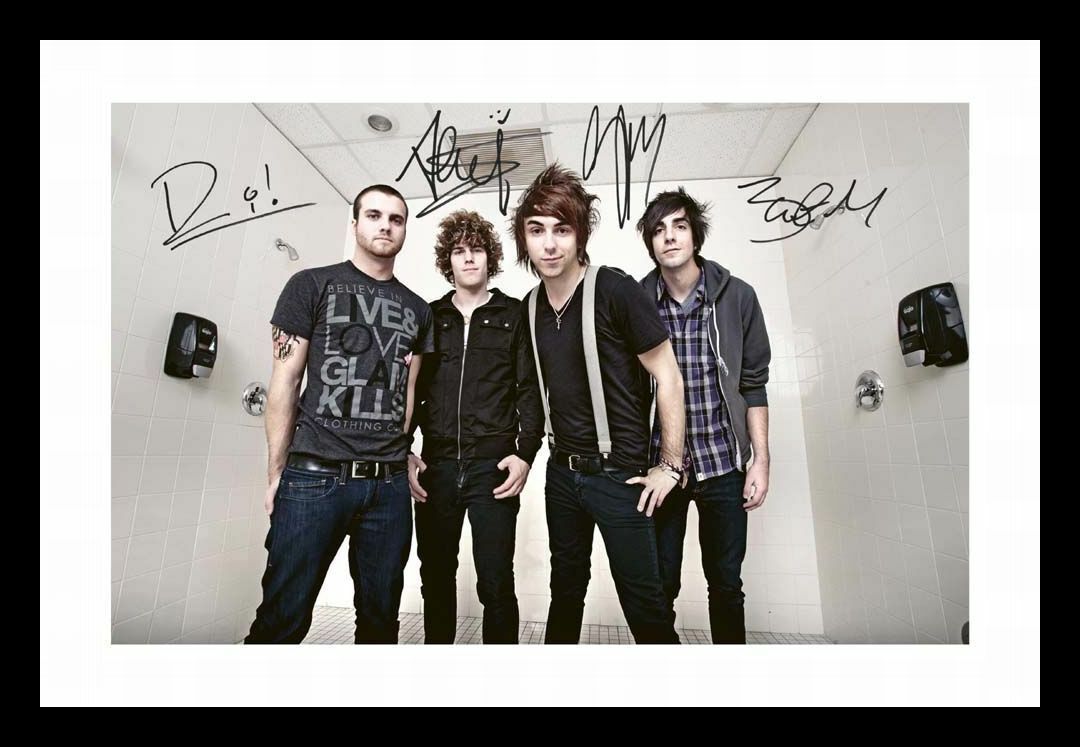 All Time Low Autograph Signed & Framed Photo Poster painting