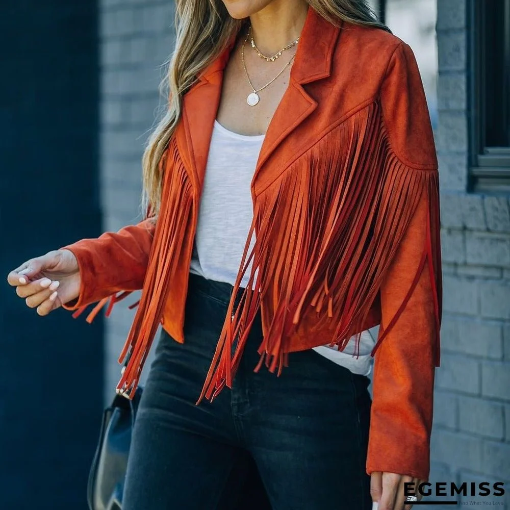 Long Sleeve Printed Tassel Jacket Women | EGEMISS