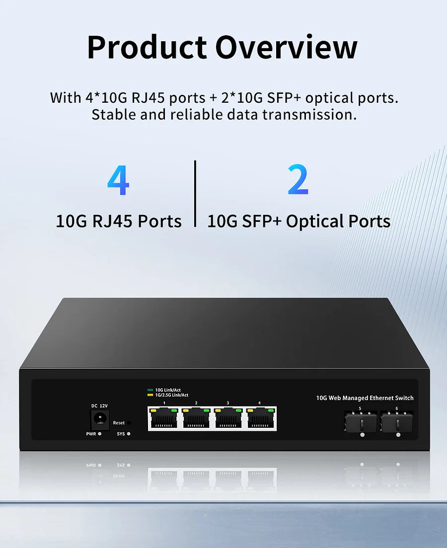 ルーター・ネットワーク機器 GoodTop 10GbE Web Managed Switch GoodTop 10GbE Web Managed Switch 4 Port RJ45 10000Mbps Smart