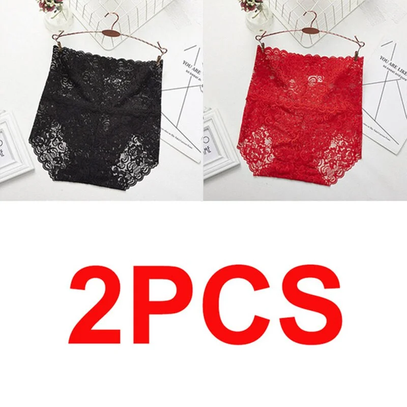 M-XXXL Women High Waist Lace Panties Sexy Underwear Women  Floral Transparent Lingerie Female Briefs Underpants Plus Size Pantys