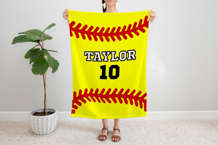 Personalized Softball Blanket For Comfort & Unique|BKKid296