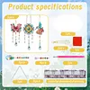 3PCS-5 5D DIY Diamond Painting Wind Chimes Suncatcher Kit Double Sided Diamond Art Kits Suncatcher with Crystal Pendant for Home Wall Window Decor Adults DIY Art Craft