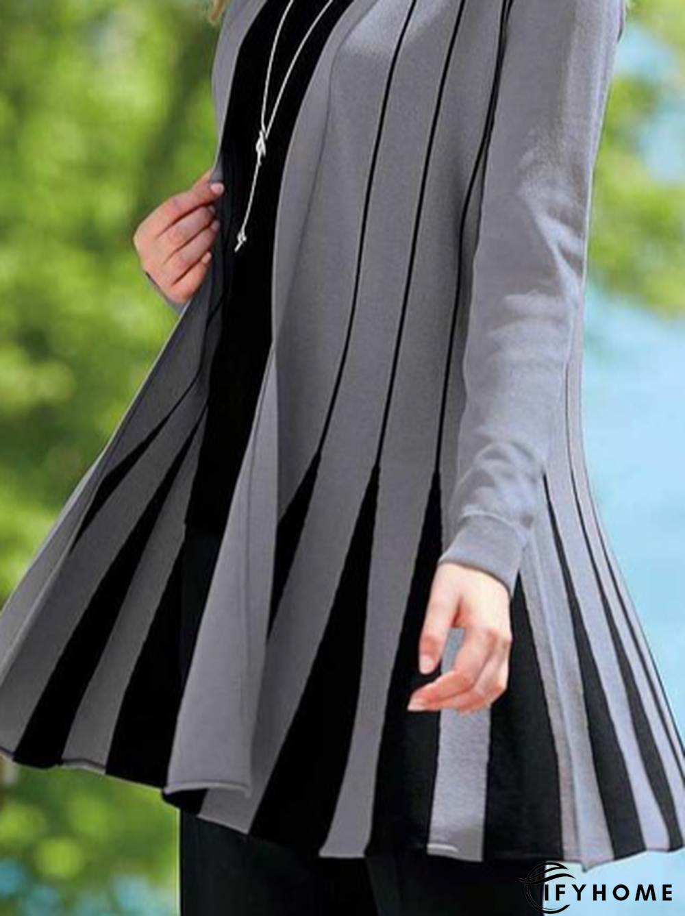 Color Block Loose Casual Sweater Cardigan | IFYHOME